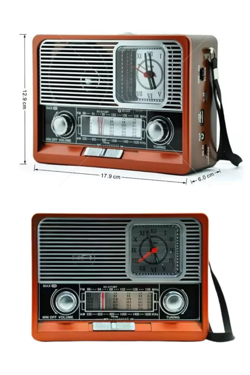 Vintage Bluetooth Radyo - Taşınabilir Nostaljik Hoparlör
