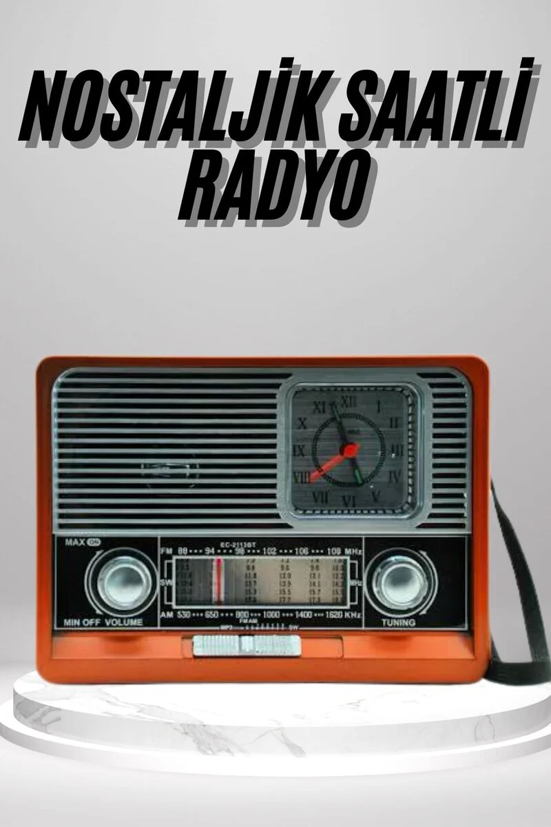 Vintage Bluetooth Radyo - Taşınabilir Nostaljik Hoparlör