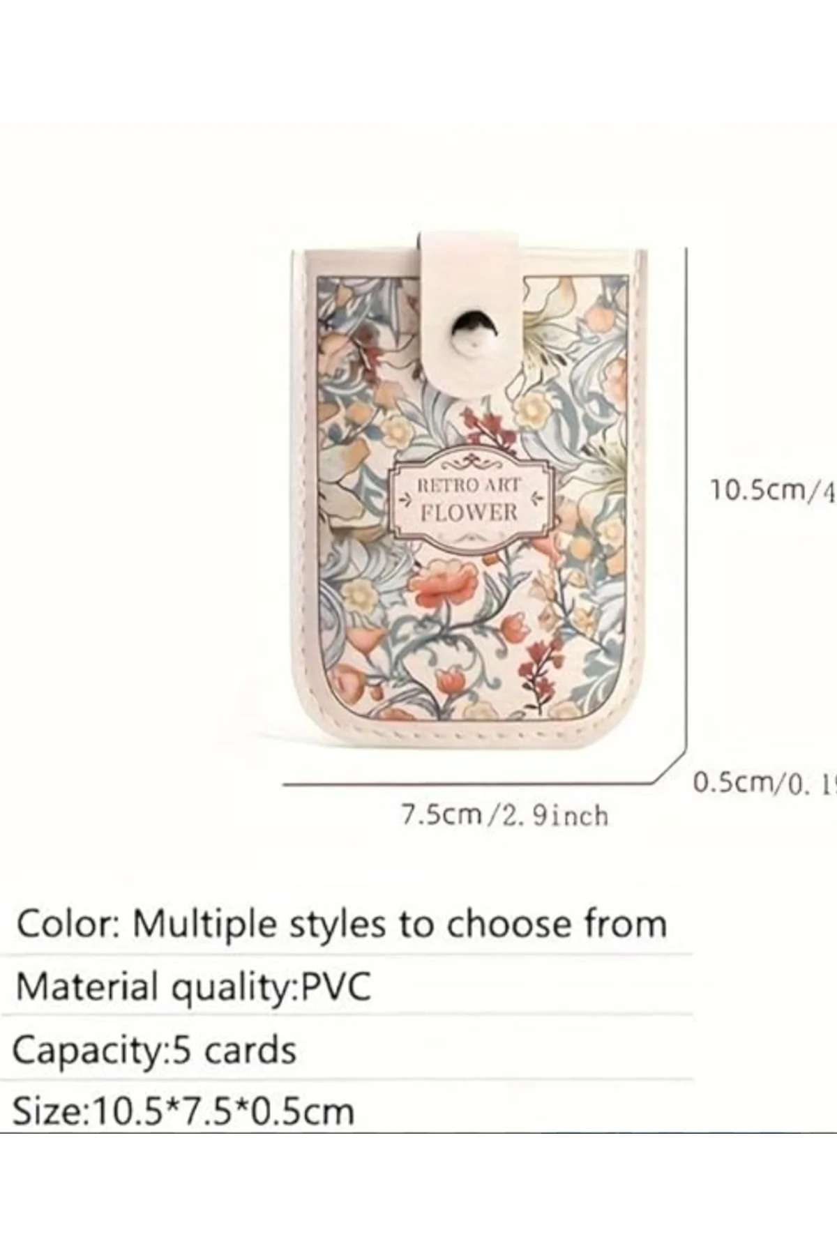 Vintage Çiçek Desenli Suni Deri Kartlık