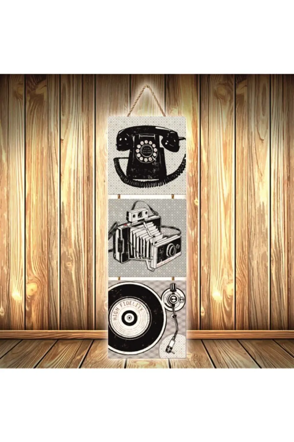 Vintage Dekor Tasarımlı Üçlü Retro Ahşap Poster Ü429 Fiyatı, Yorumları ve Özellikleri