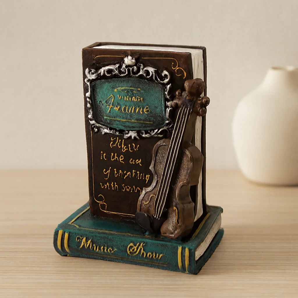 Vintage Gitar ve Kitap Figürlü Dekoratif Biblo Kumbara 21x14x10 cm Fiyatı, Yorumları ve Özellikleri
