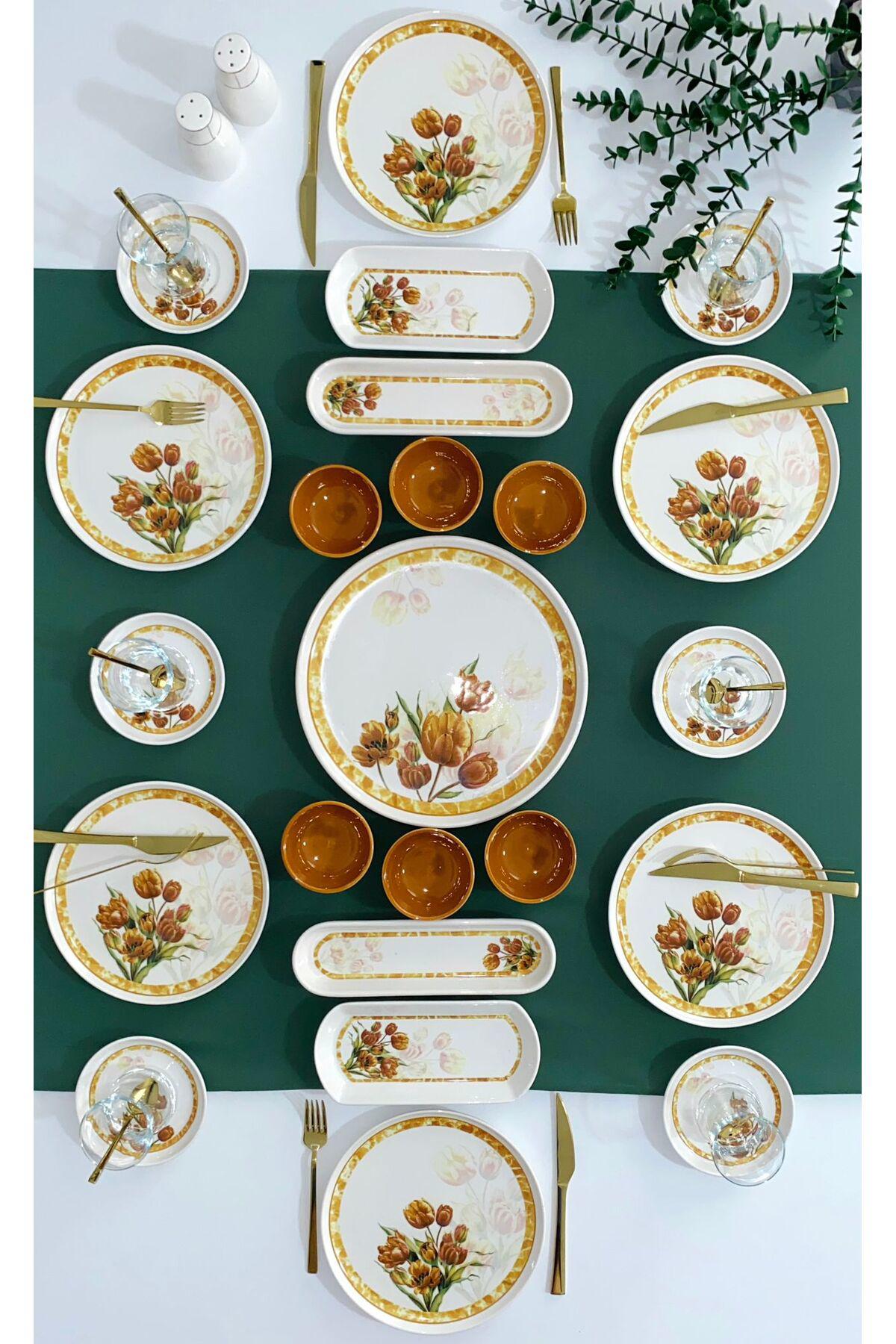 Vintage Lale 6 Kişilik 23 Parça Kahvaltı Takımı