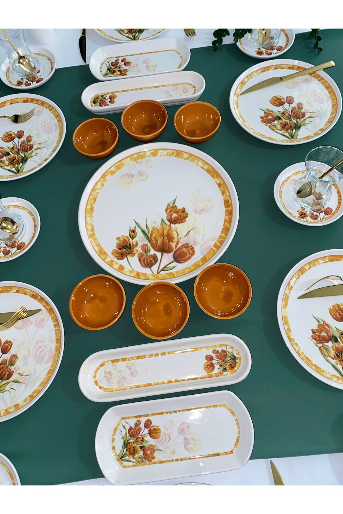 Vintage Lale 6 Kişilik 23 Parça Kahvaltı Takımı