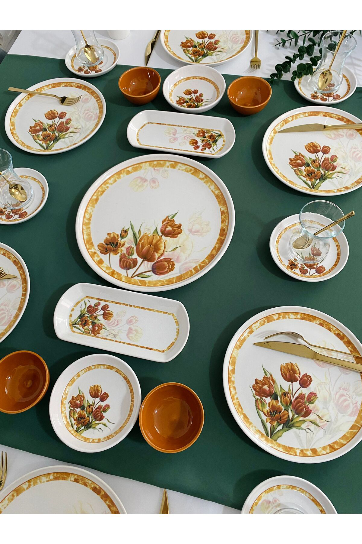 Vintage Lale 6 Kişilik 14 Parça Kahvaltı Takımı