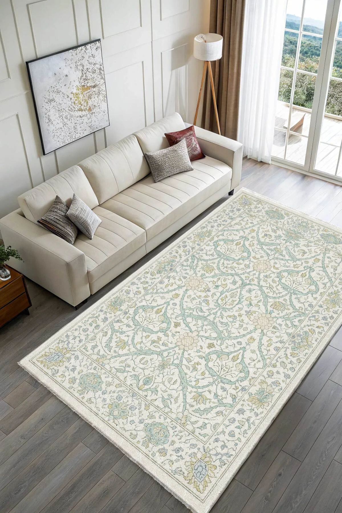 Vintage Mint Yeşili Bej Şönil Halı Kilim Yolluk Kaymaz Yıkanabilir Salon Mutfak Koridor Vintage Mint Yeşili Bej Şönil Halı Kilim Yolluk Kaymaz Yıkanabilir Salon Mutfak Koridor