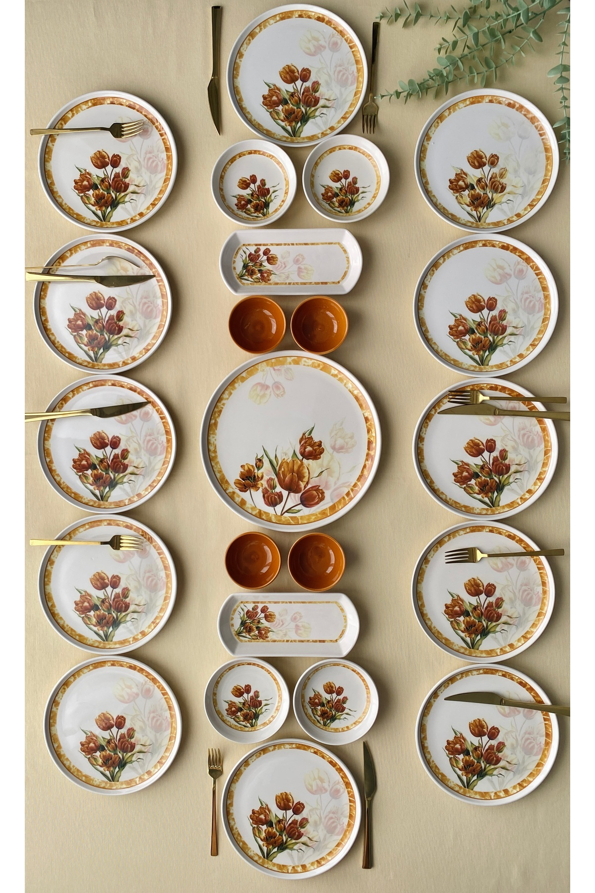 Vintage Model 12 Kişilik 23 Parça Kahvaltı Takımı