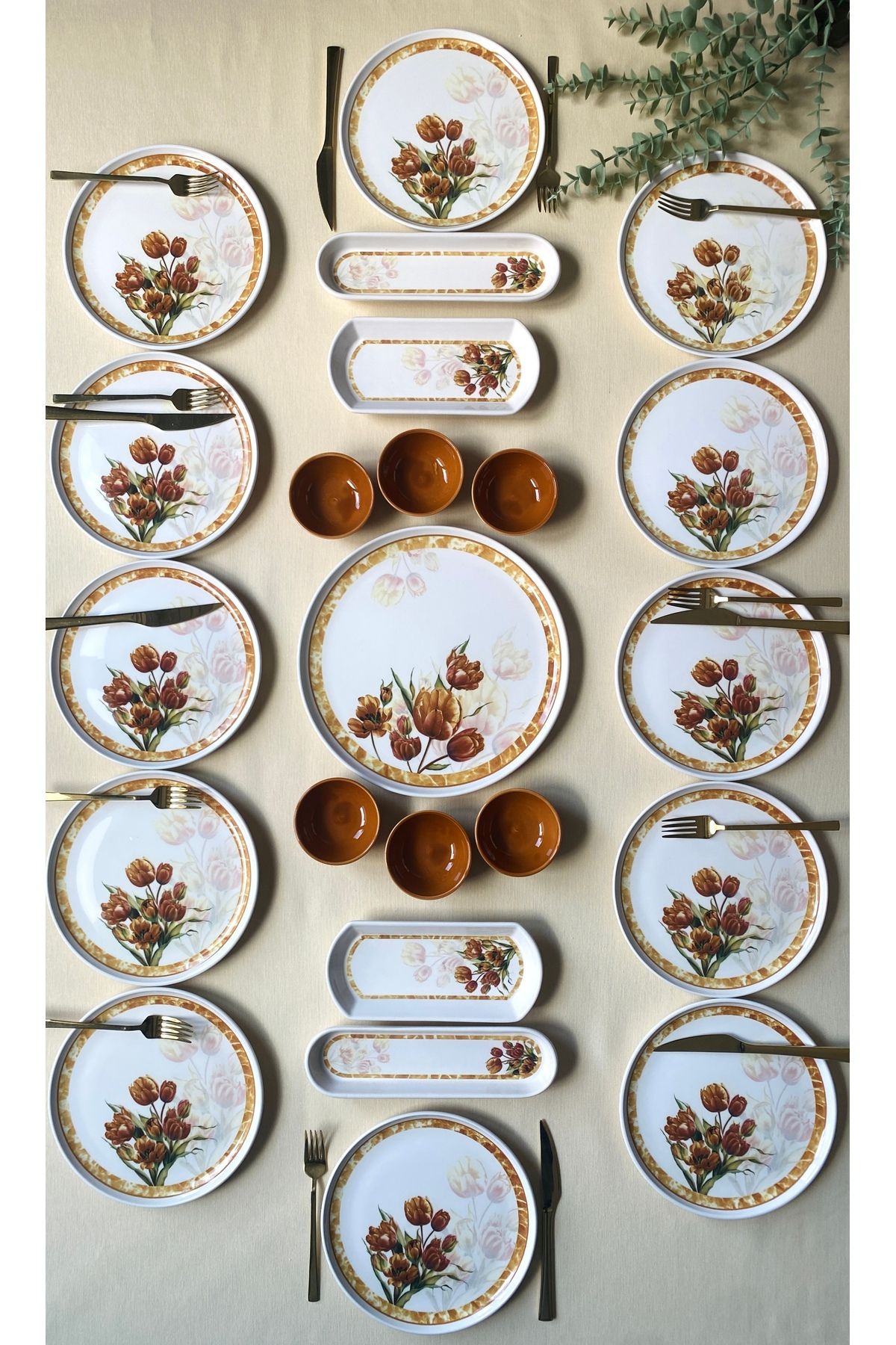 Vintage Model 12 Kişilik 23 Parça Kahvaltı Takımı