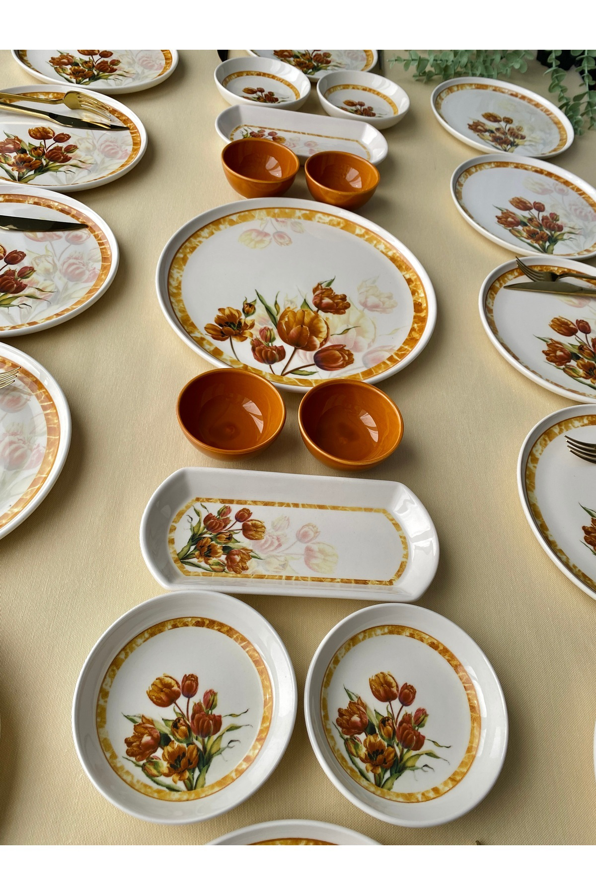 Vintage Model 12 Kişilik 23 Parça Kahvaltı Takımı