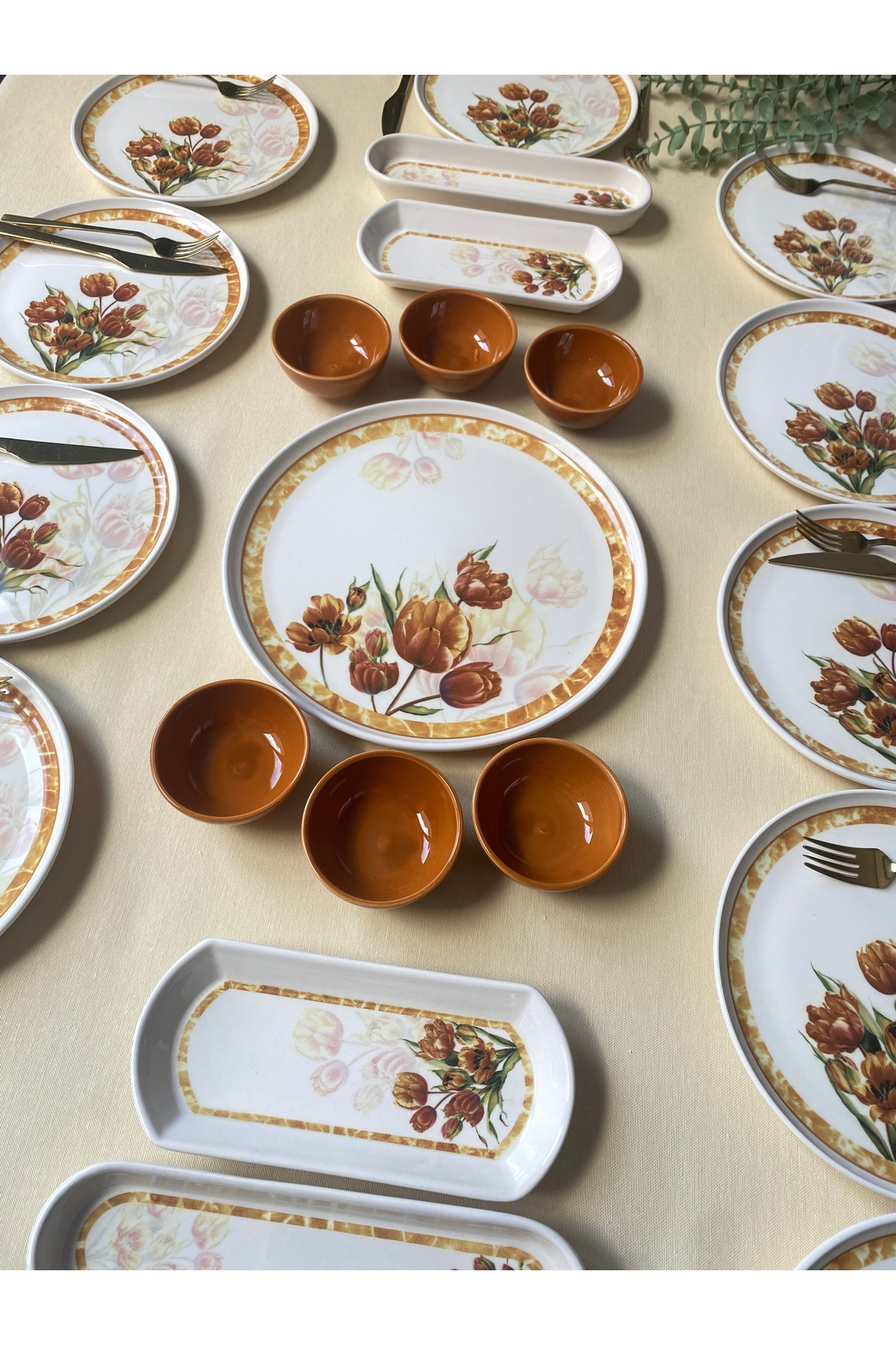 Vintage Model 12 Kişilik 23 Parça Kahvaltı Takımı