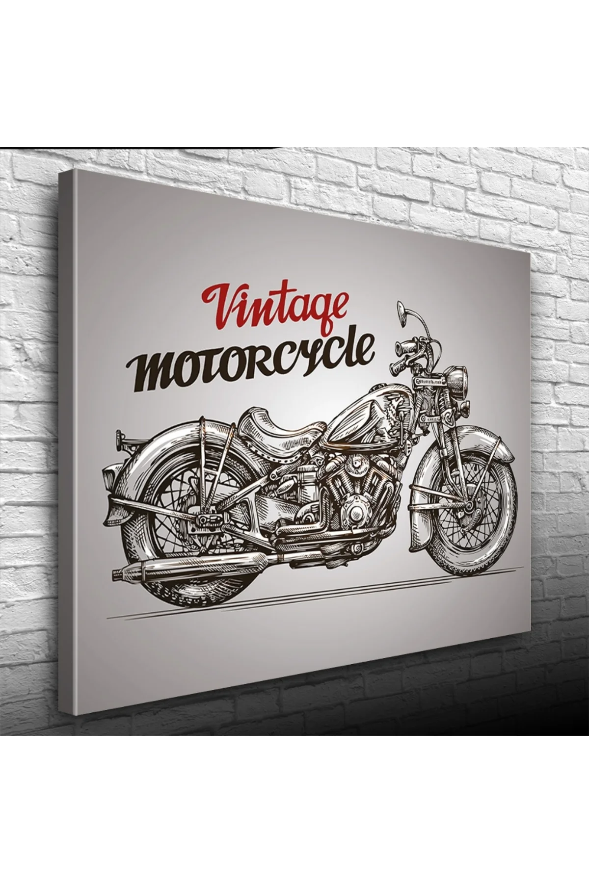 Vintage Motorcycle Poster Kanvas Tablo 50 x 70