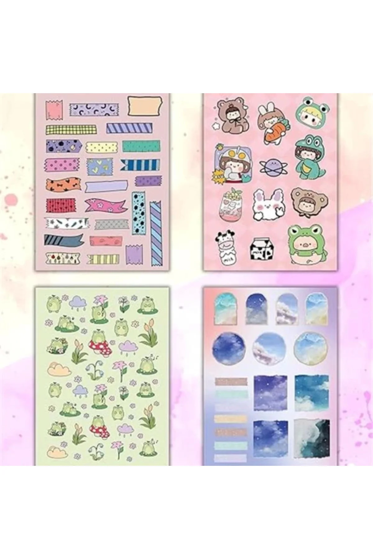 Vintage My DIY Sticker Book 24 * 17 cm 16 Sayfa Özel Tasarım Rengarenk Sticker Kitabı