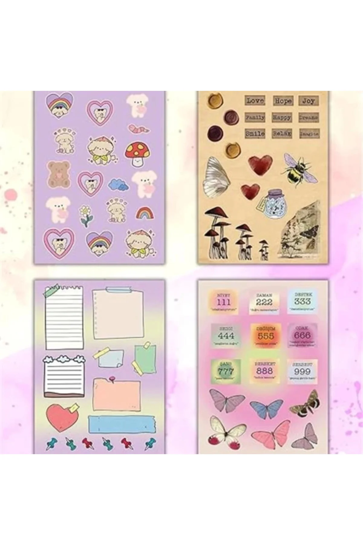 Vintage My DIY Sticker Book 24 * 17 cm 16 Sayfa Özel Tasarım Rengarenk Sticker Kitabı