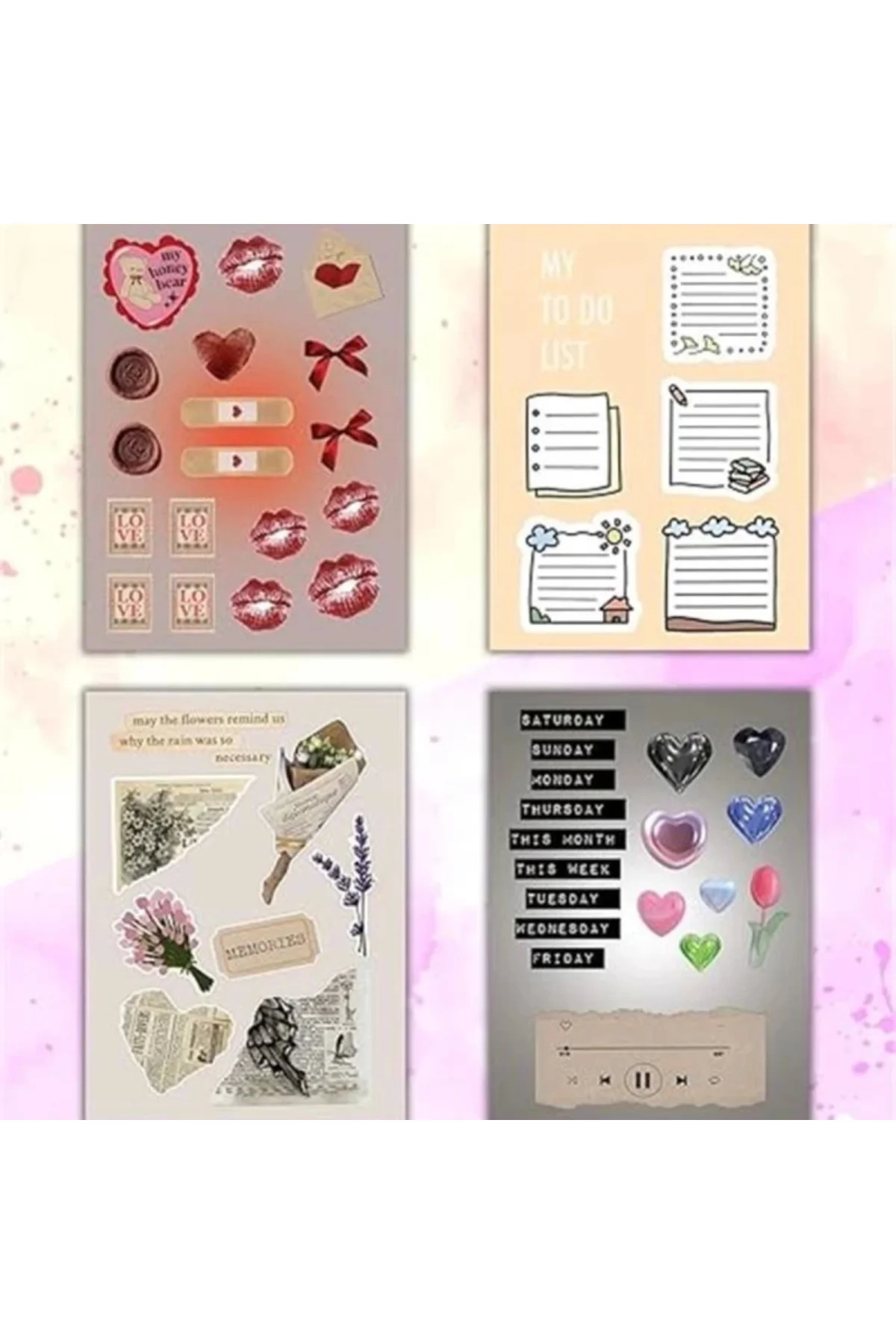 Vintage My DIY Sticker Book 24 * 17 cm 16 Sayfa Özel Tasarım Rengarenk Sticker Kitabı