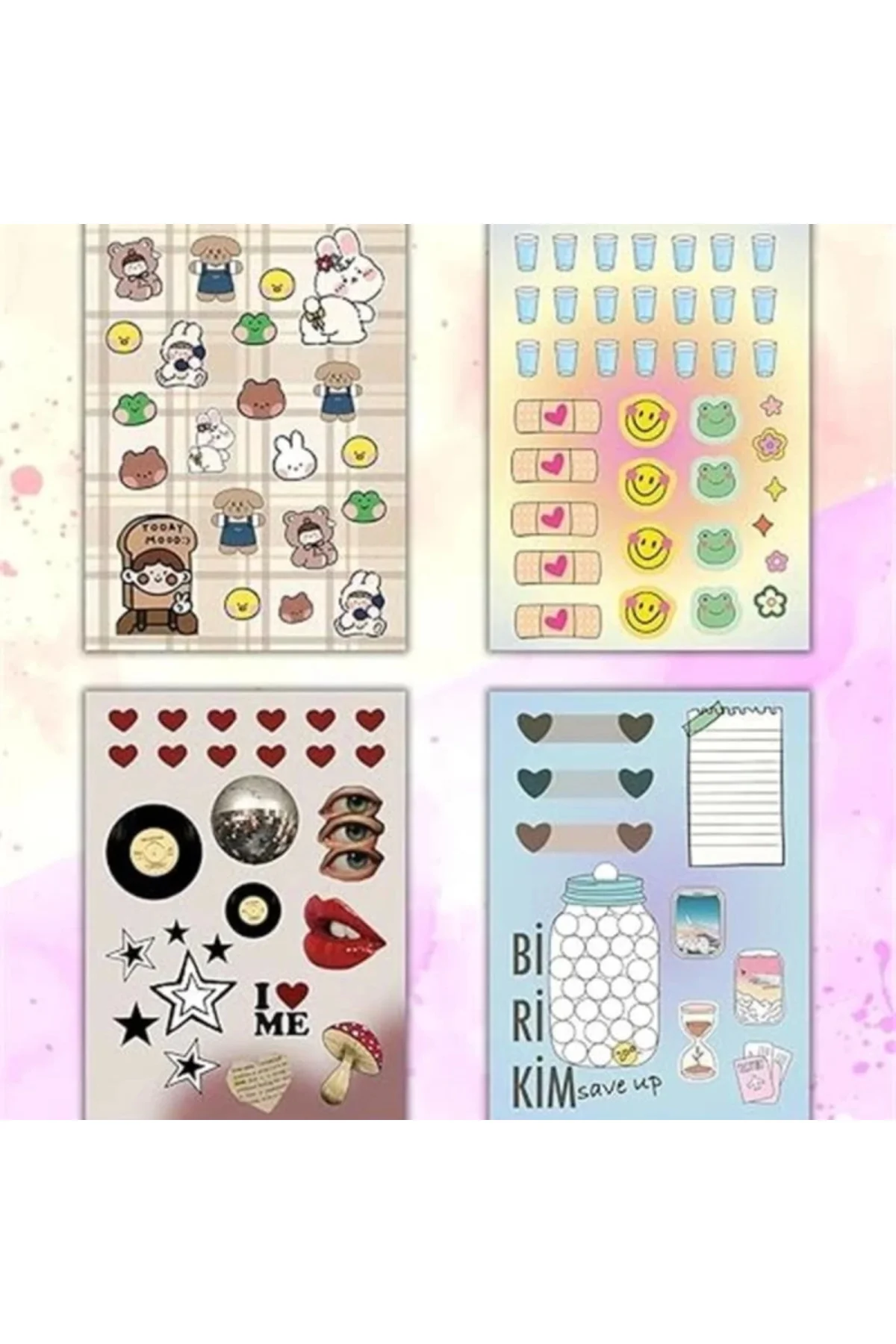 Vintage My DIY Sticker Book 24 * 17 cm 16 Sayfa Özel Tasarım Rengarenk Sticker Kitabı