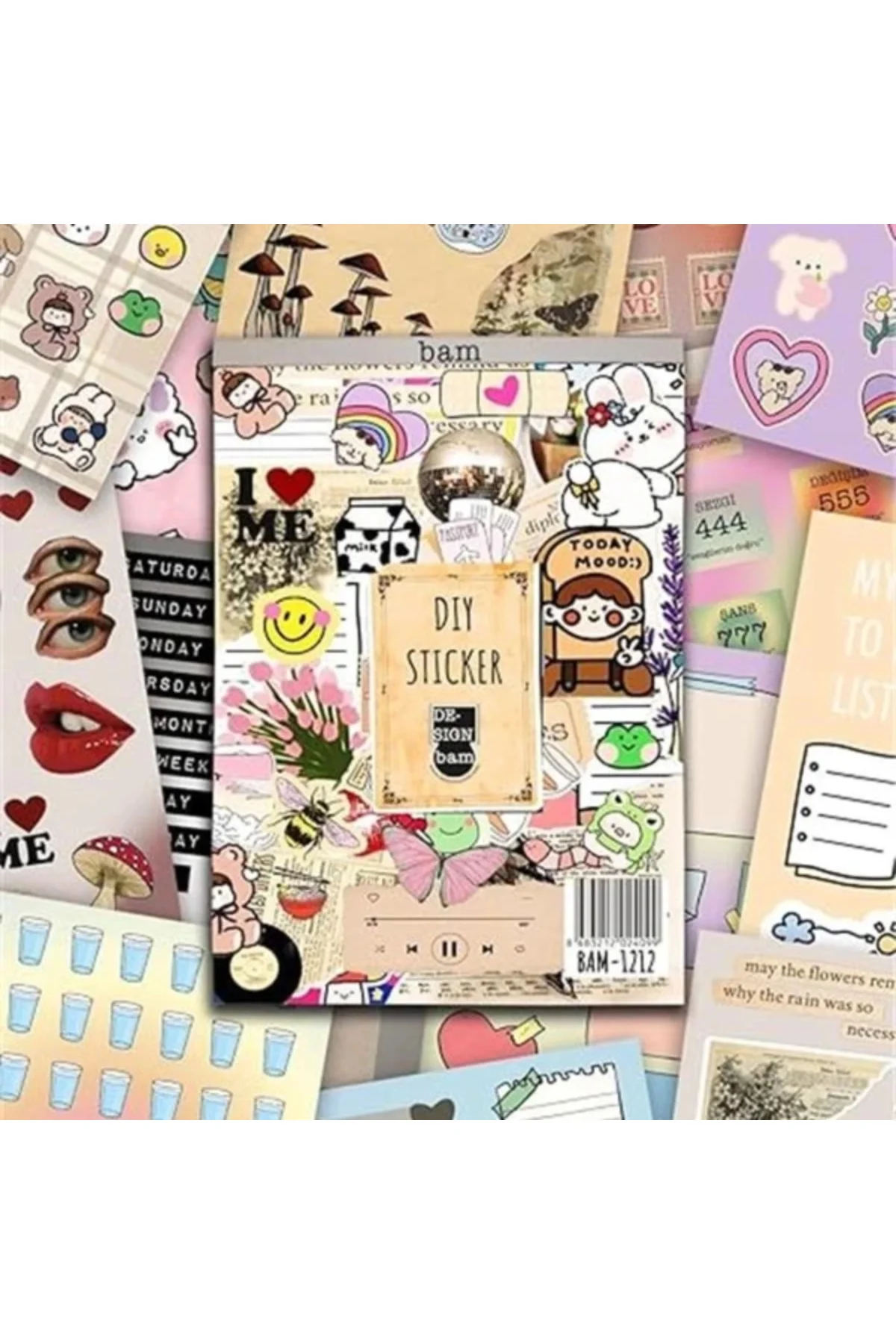 Vintage My DIY Sticker Book 24 * 17 cm 16 Sayfa Özel Tasarım Rengarenk Sticker Kitabı