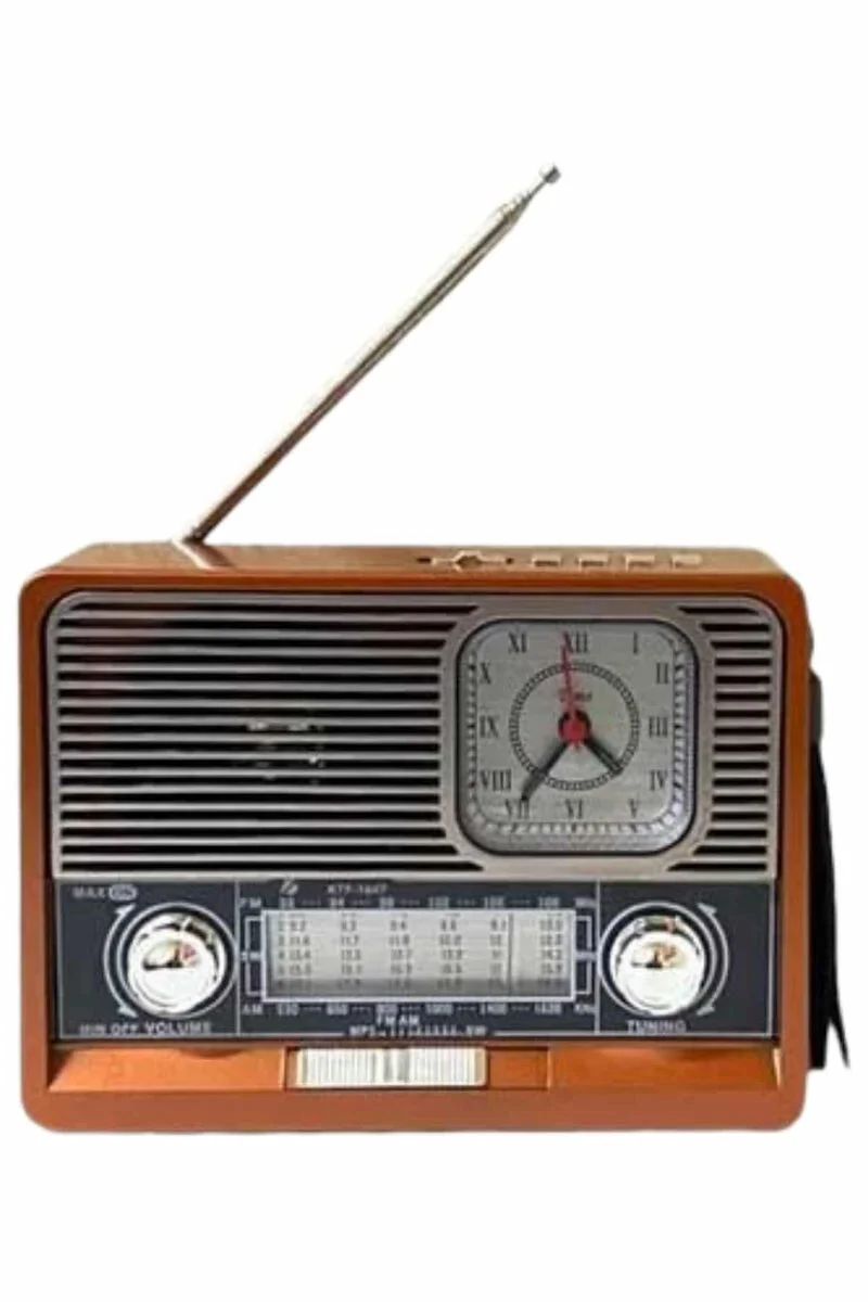 Vintage Nostaljik Bluetooth Radyo - USB, AUX, SD Kart Girişli Şarjlı