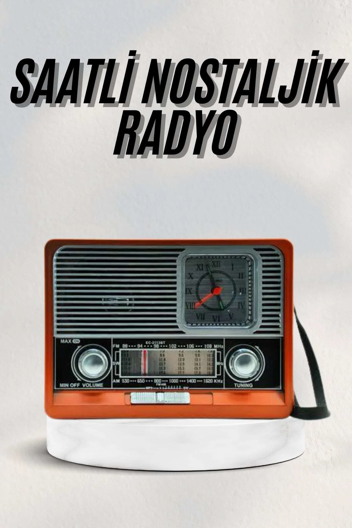 Vintage Nostaljik Radyo AUX USB SD Kart Girişli Şarjlı Bluetooth 