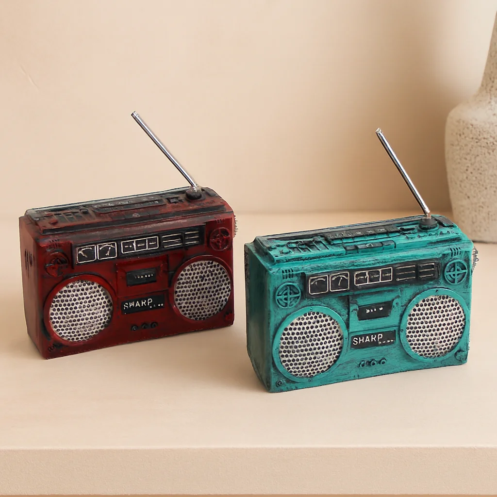 Vintage Radyo Dekoratif Reçine Kumbara 17x17x5.5 cm Fiyatı, Yorumları ve Özellikleri