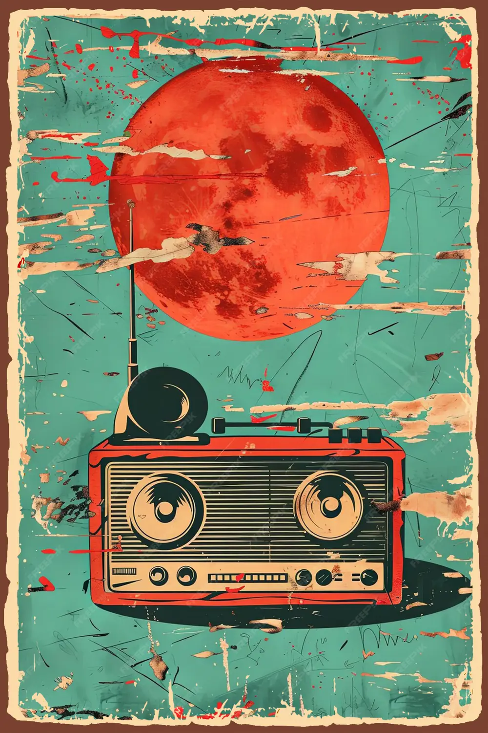 Vintage Retro Ahşap Poster V1005