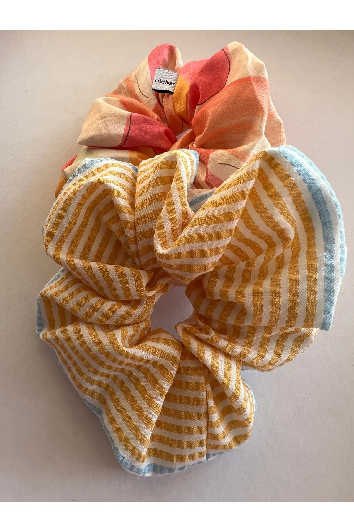 Vintage Scrunchie 2li Lastik Toka Pamuklu Set