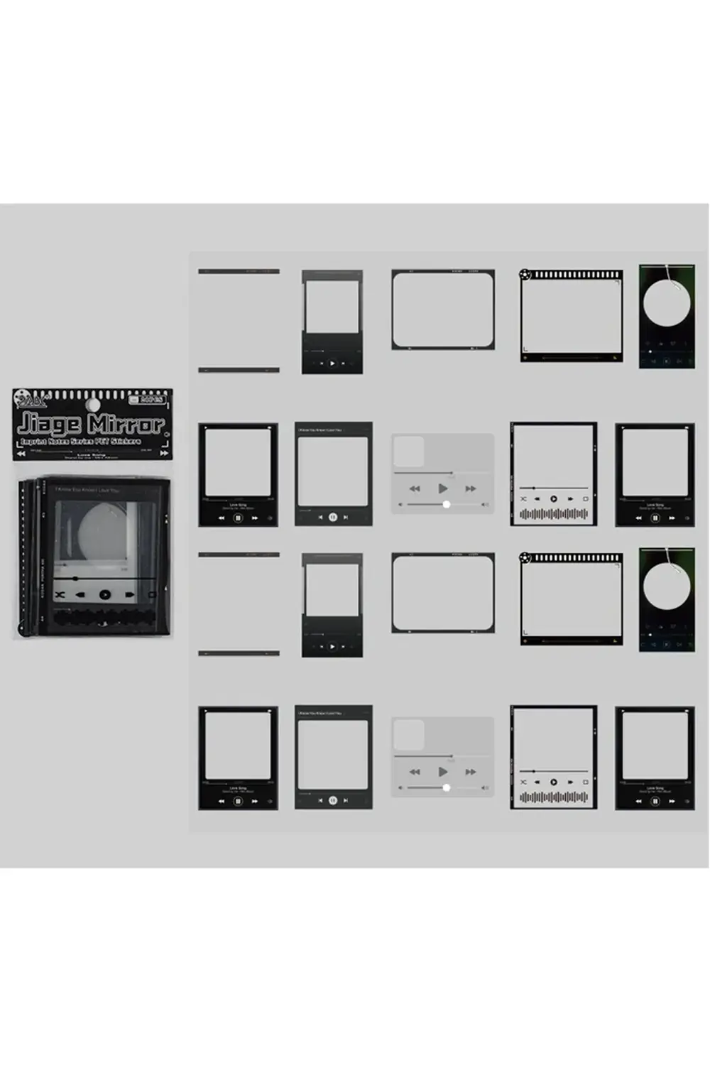 Vintage Sticker Pul Çerçeve Stiker Çıkartma Etiket 20'li Set- Jia