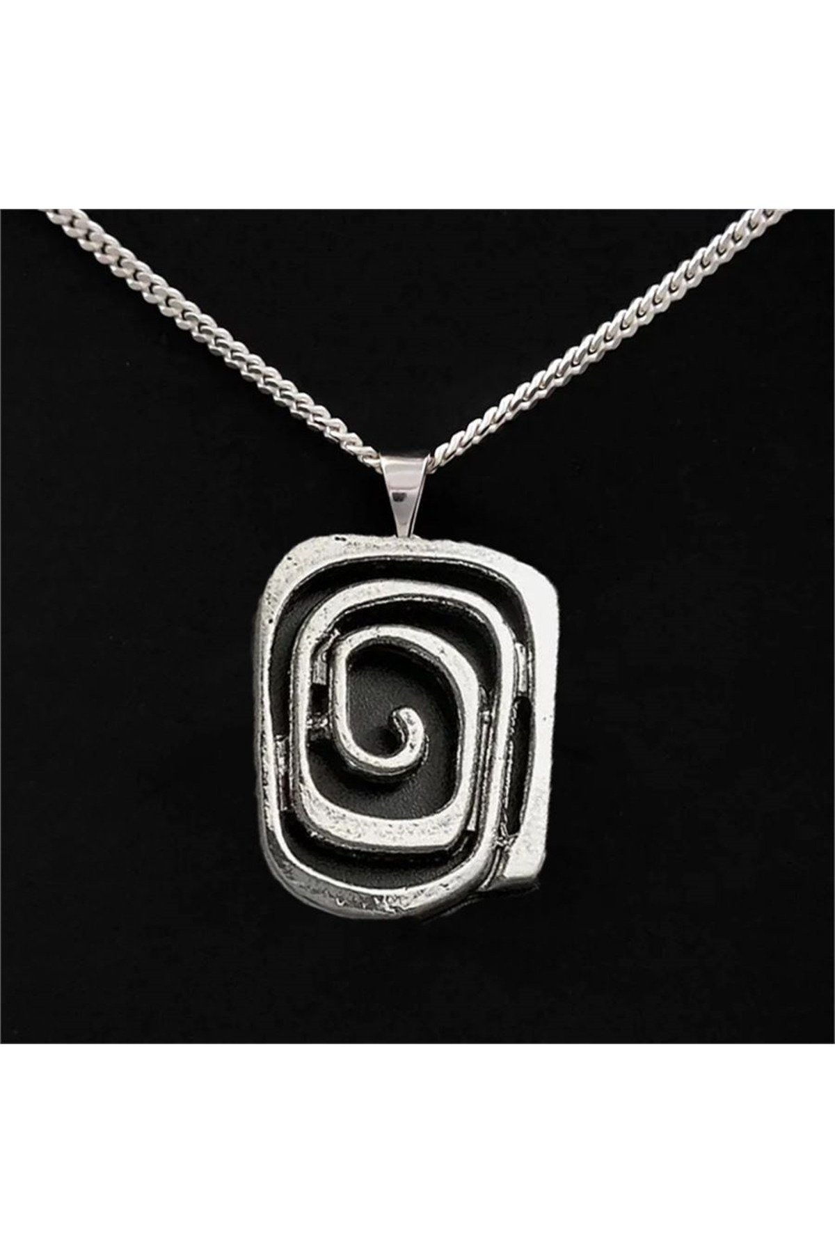 Vintage Swirl Sonsuzluk Silver Kolye