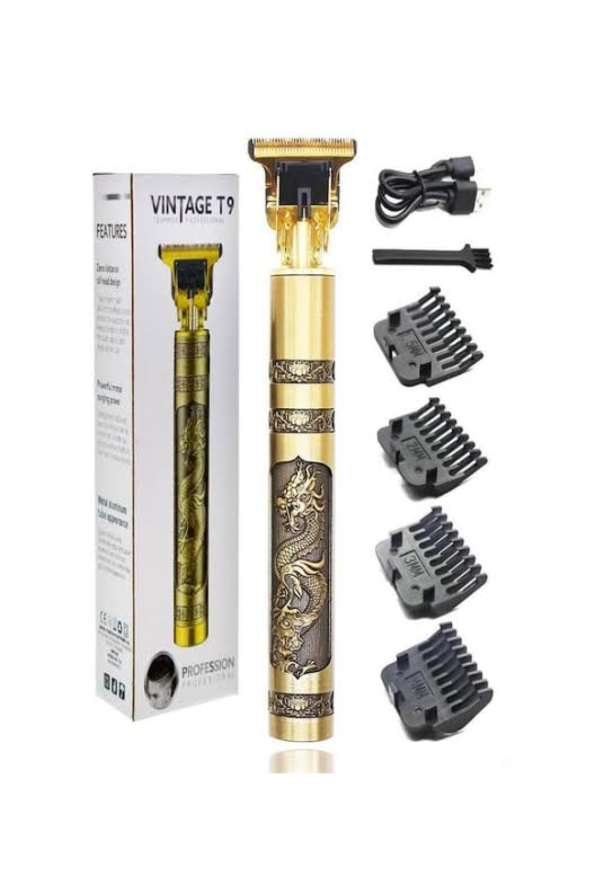 Vıntage T9 Şarjlı Saç Sakal Kesme Makinesi Metal Kasa