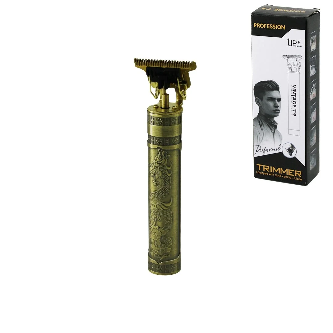 Vıntage T9 ( T Bıçak ) ( Baskılı Plastik Gövde ) ( Ense Çizim &amp; Saç Sakal Kesme ) Traş Makinesi ( Usb Şarjlı )*100