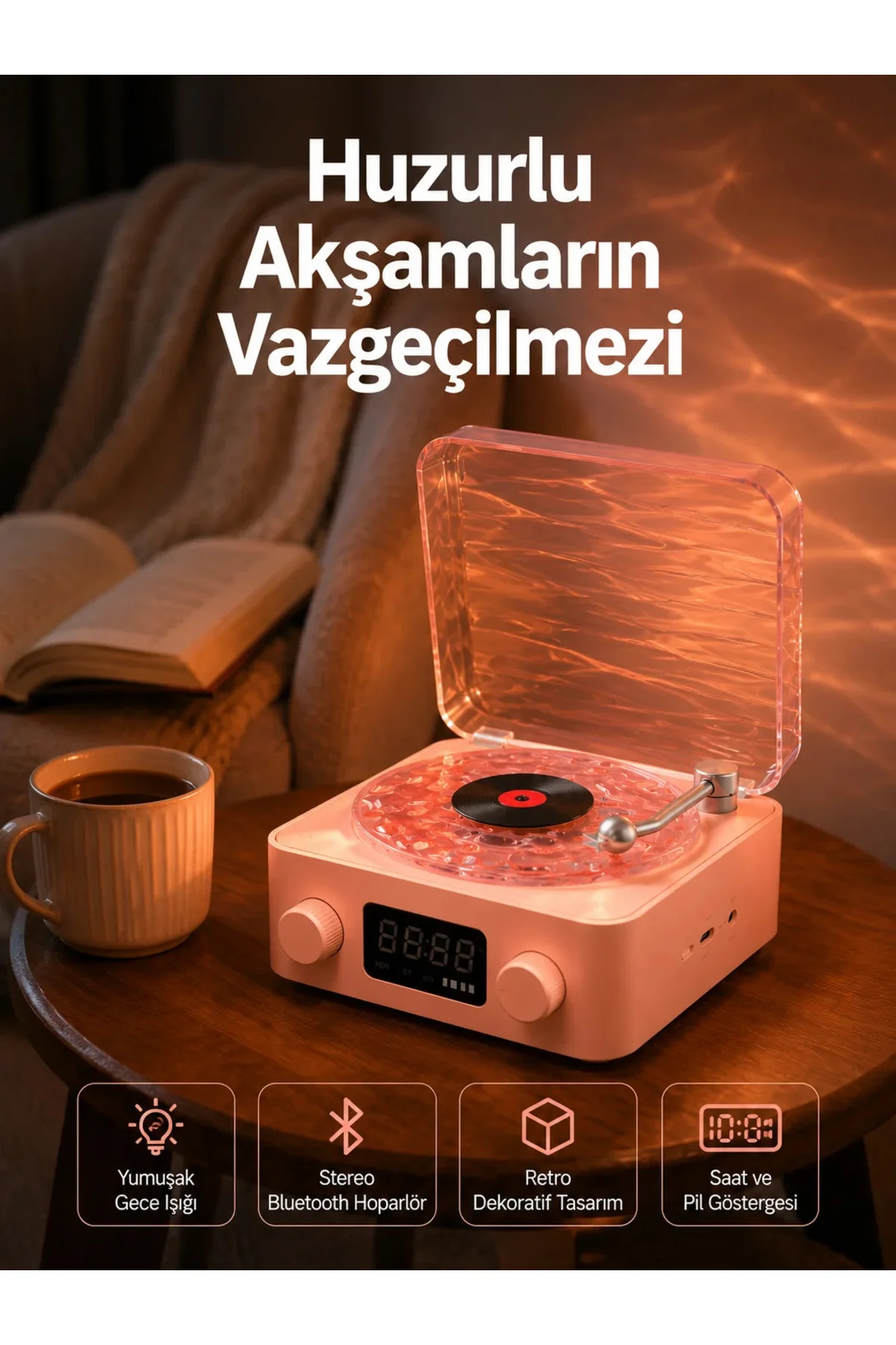 Vintage Tarz Bluetooth Hoparlör – Gece Işığı ve Zaman Göstergeli Yeni Nesil Vintage Tarz Bluetooth Hoparlör – Gece Işığı ve Zaman Göstergeli Yeni Nesil