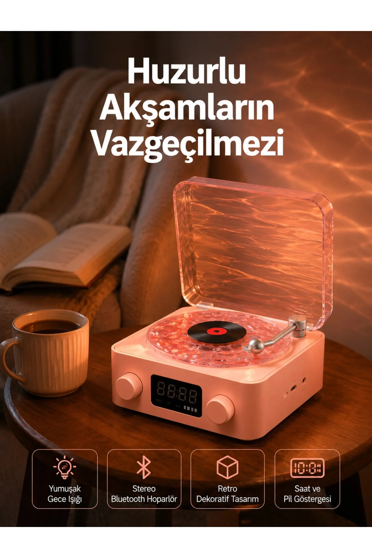 Vintage Tarz Bluetooth Hoparlör – Gece Işığı ve Zaman Göstergeli Yeni Nesil Vintage Tarz Bluetooth Hoparlör – Gece Işığı ve Zaman Göstergeli Yeni Nesil - Görsel 4