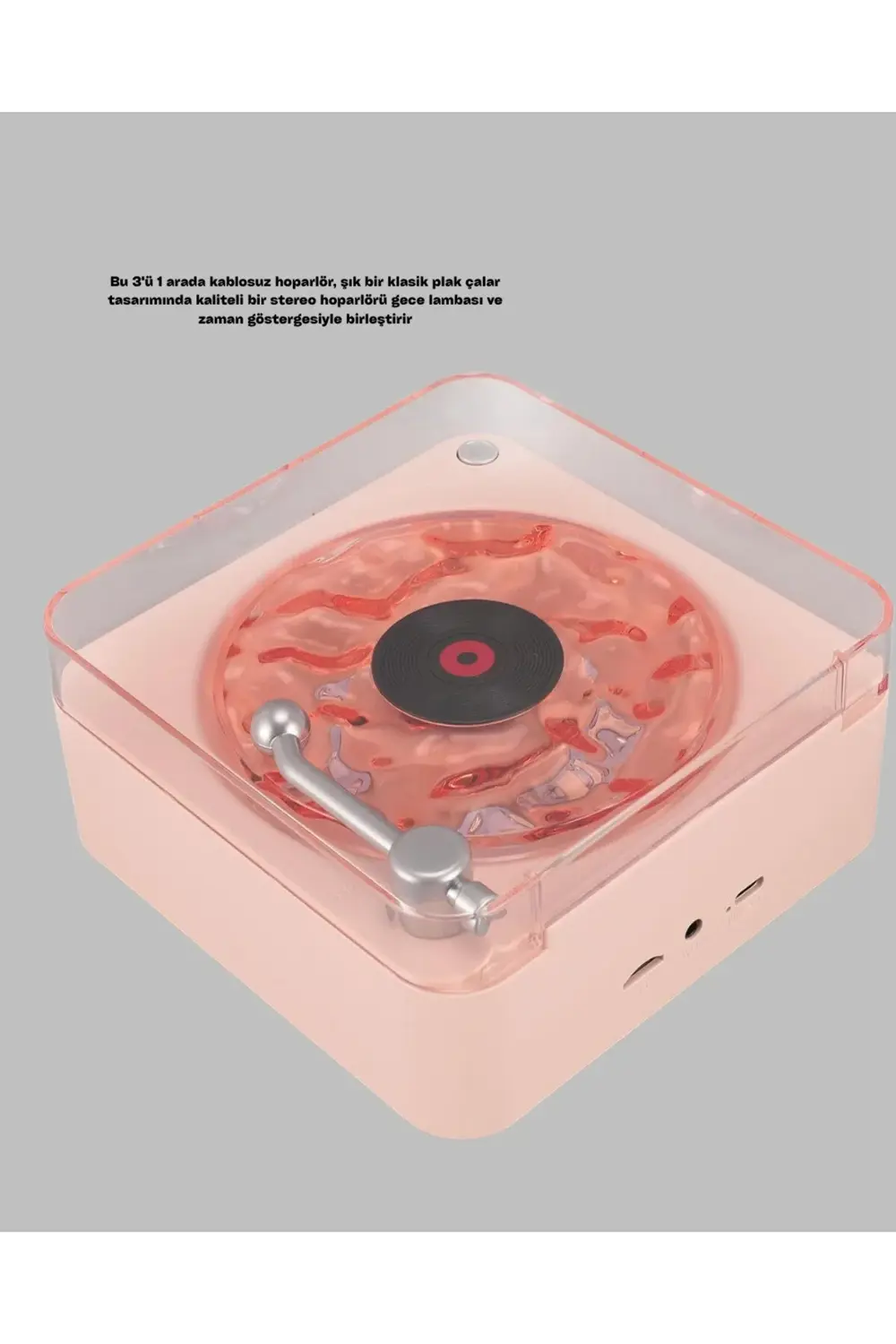 Vintage Tarz Bluetooth Hoparlör – Gece Işığı Ve Zaman Göstergeli