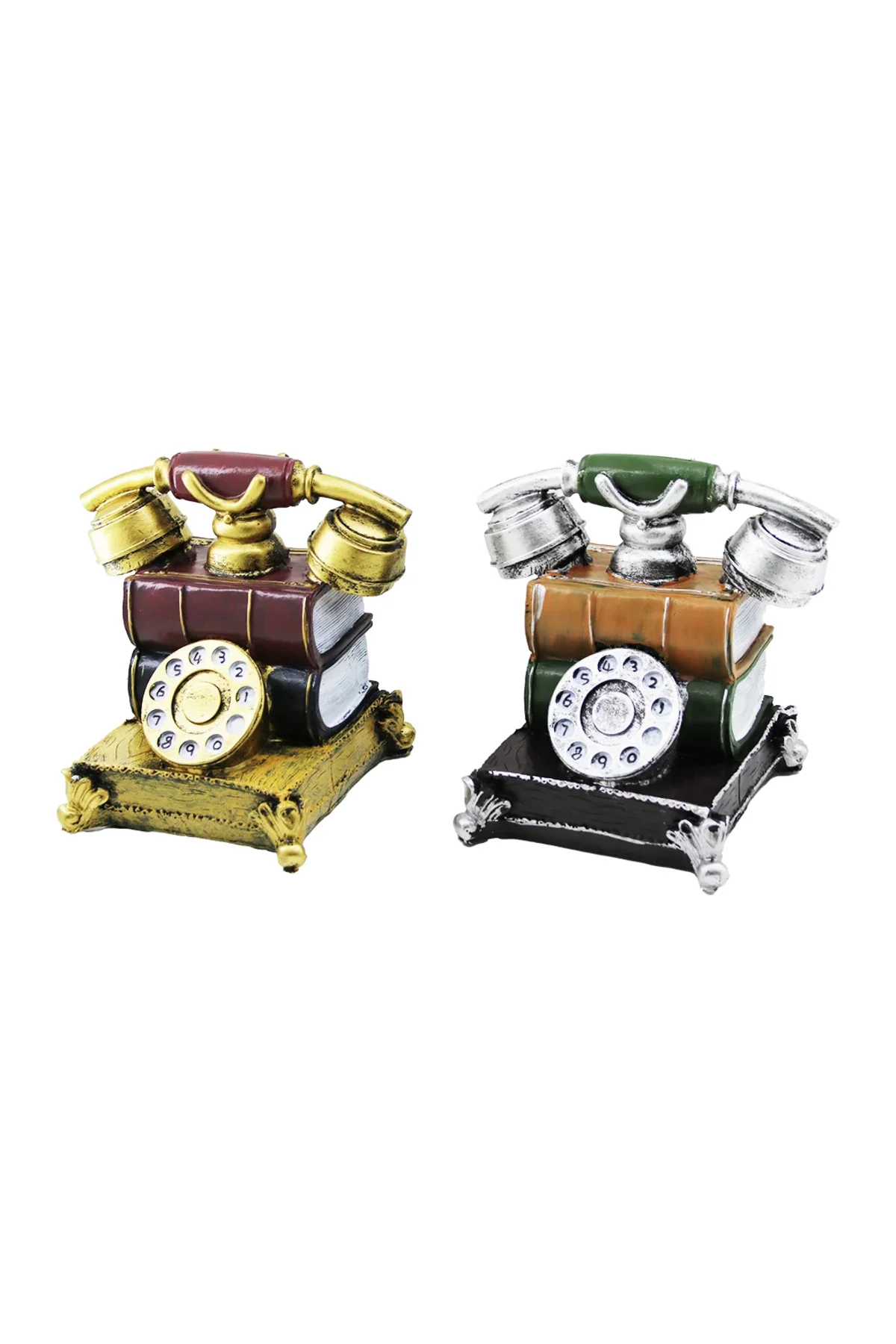 Vintage Telefon Biblo Kumbara Reçine 15.5x15.5x10 cm Vintage Telefon Biblo Kumbara Reçine 15.5x15.5x10 cm