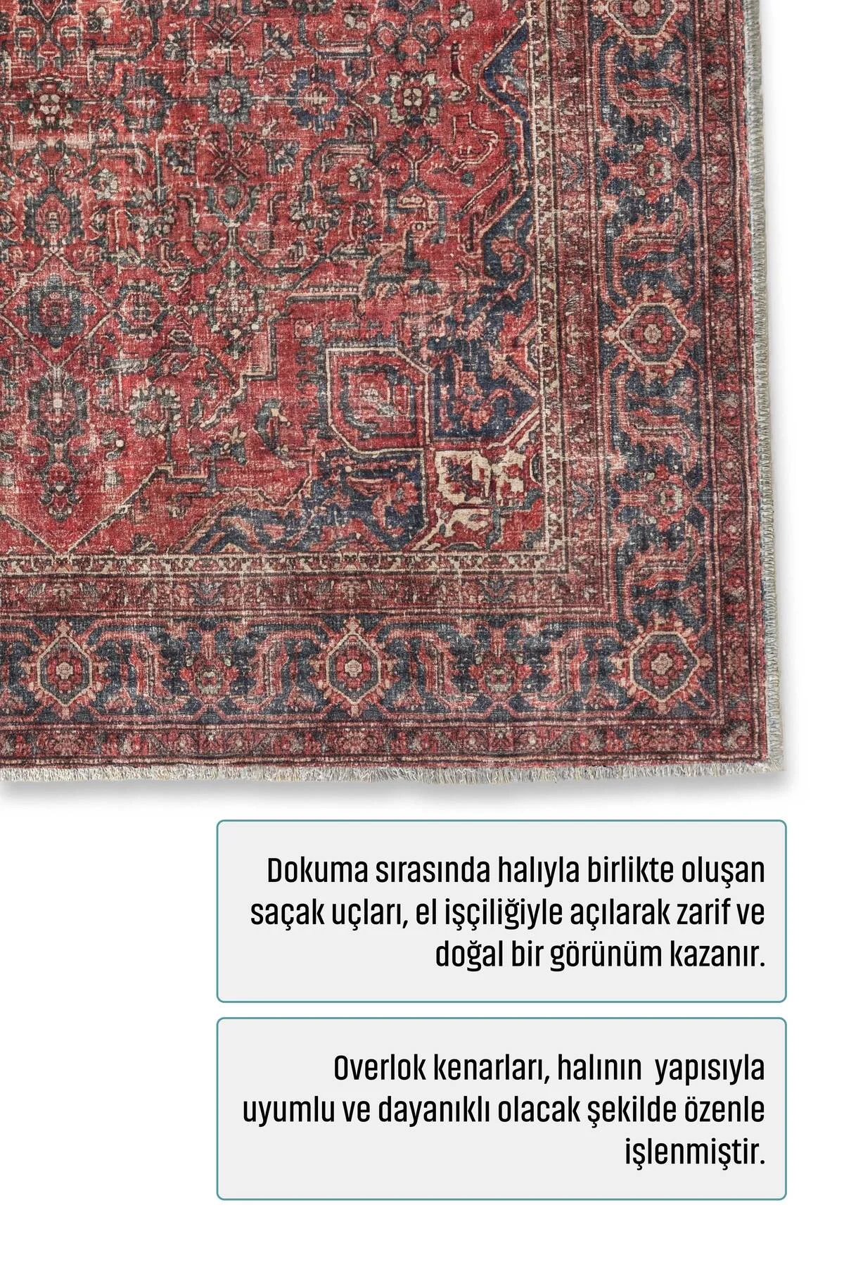 Vintage Tuğla Kırmızı Lacivert Şönil Halı Kilim Yolluk Kaymaz Yıkanabilir Salon Mutfak Koridor Vintage Tuğla Kırmızı Lacivert Şönil Halı Kilim Yolluk Kaymaz Yıkanabilir Salon Mutfak Koridor