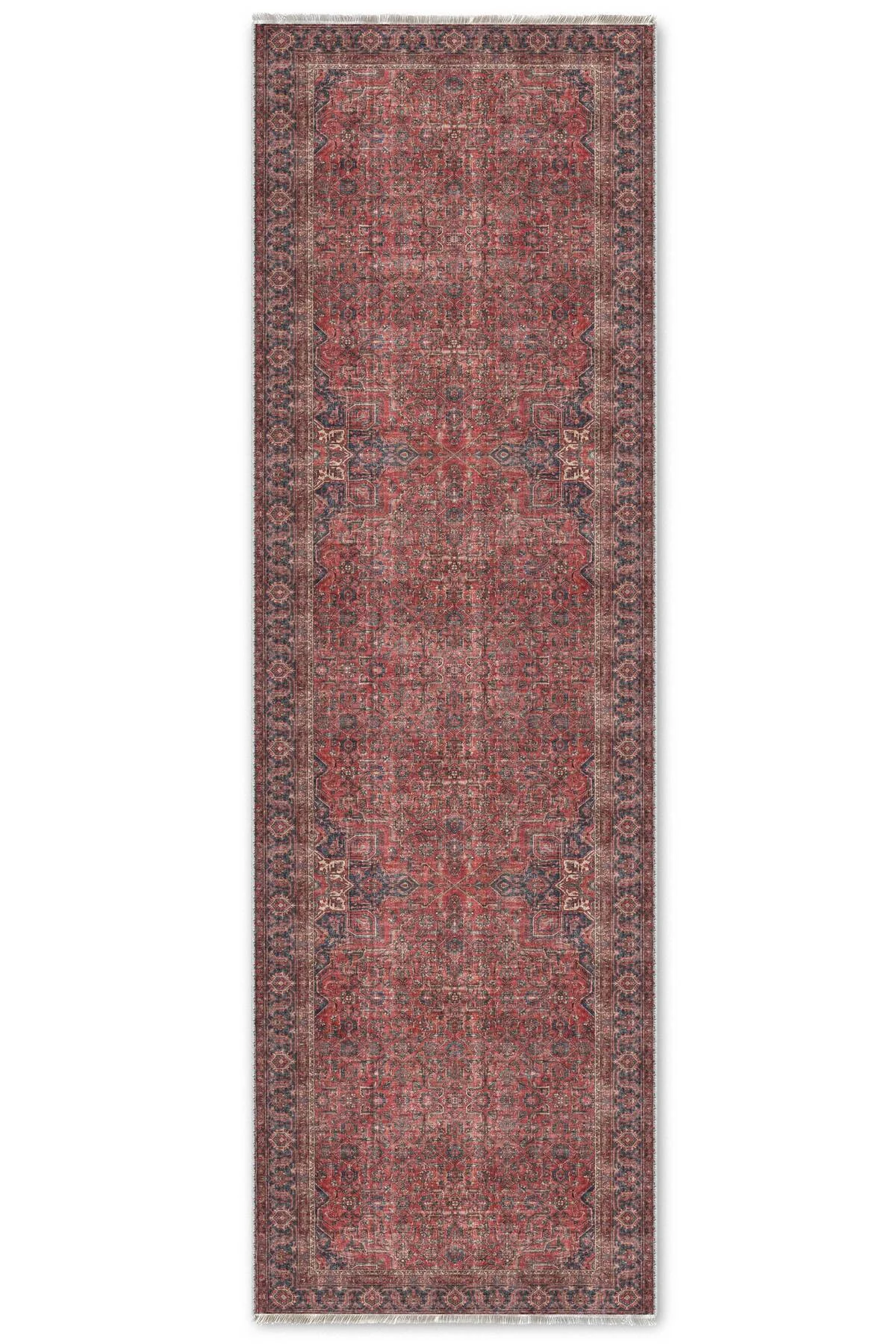 Vintage Tuğla Kırmızı Lacivert Şönil Halı Kilim Yolluk Kaymaz Yıkanabilir Salon Mutfak Koridor Vintage Tuğla Kırmızı Lacivert Şönil Halı Kilim Yolluk Kaymaz Yıkanabilir Salon Mutfak Koridor
