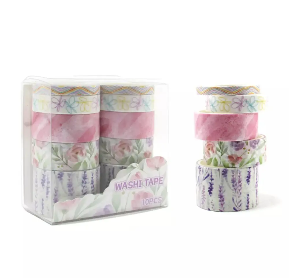 Vintage Washi Tape Bant Baskılı Yapışkanlı Maskeleme Kağıdı 45D D