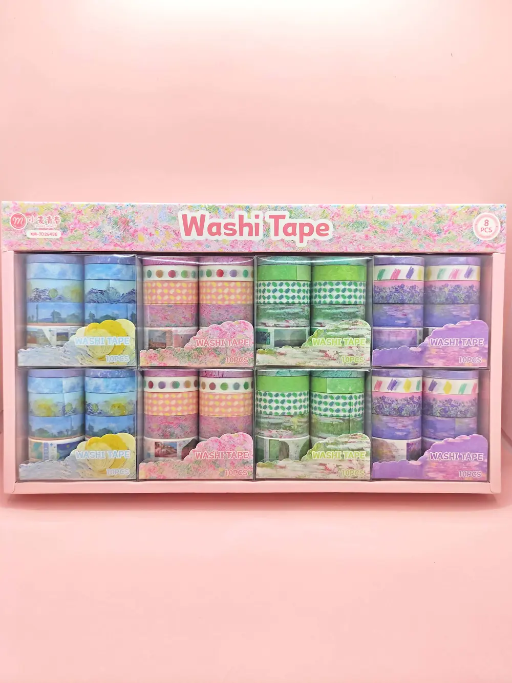 Vintage Washi Tape Bant Baskılı Yapışkanlı Maskeleme Kağıdı 45E D