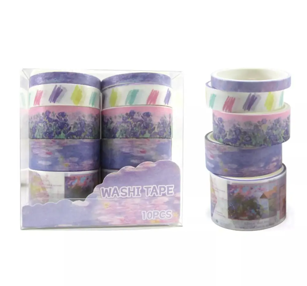 Vintage Washi Tape Bant Baskılı Yapışkanlı Maskeleme Kağıdı 45E D
