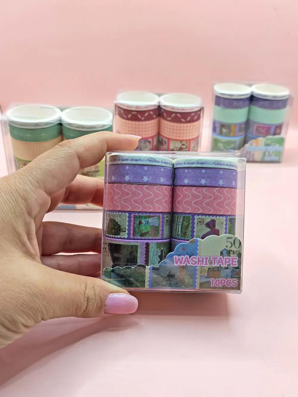 Vintage Washi Tape Bant Baskılı Yapışkanlı Maskeleme Kağıdı Desen