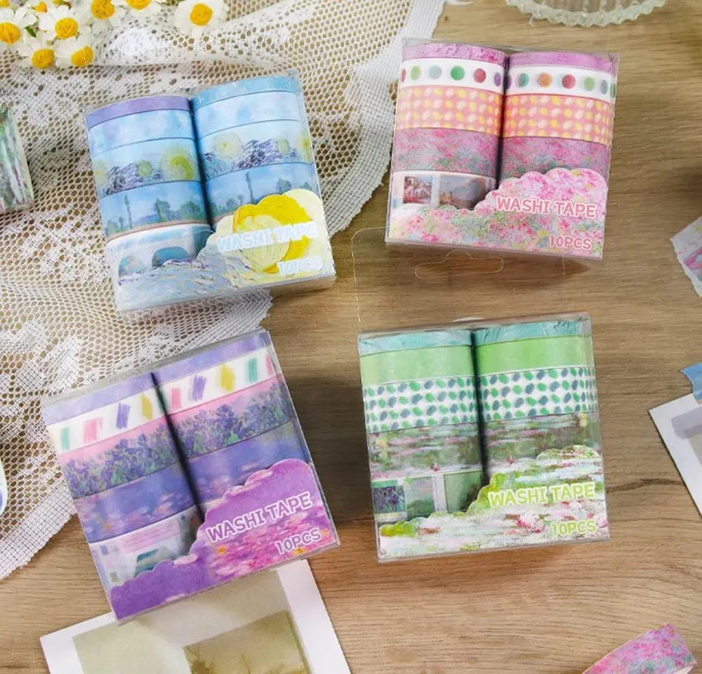 Vintage Washi Tape Bant Baskılı Yapışkanlı Maskeleme Kağıdı 45E D