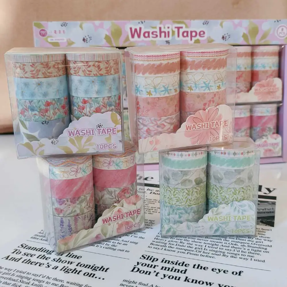 Vintage Washi Tape Bant Baskılı Yapışkanlı Maskeleme Kağıdı 45D D