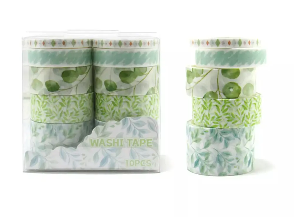 Vintage Washi Tape Bant Baskılı Yapışkanlı Maskeleme Kağıdı 45D D