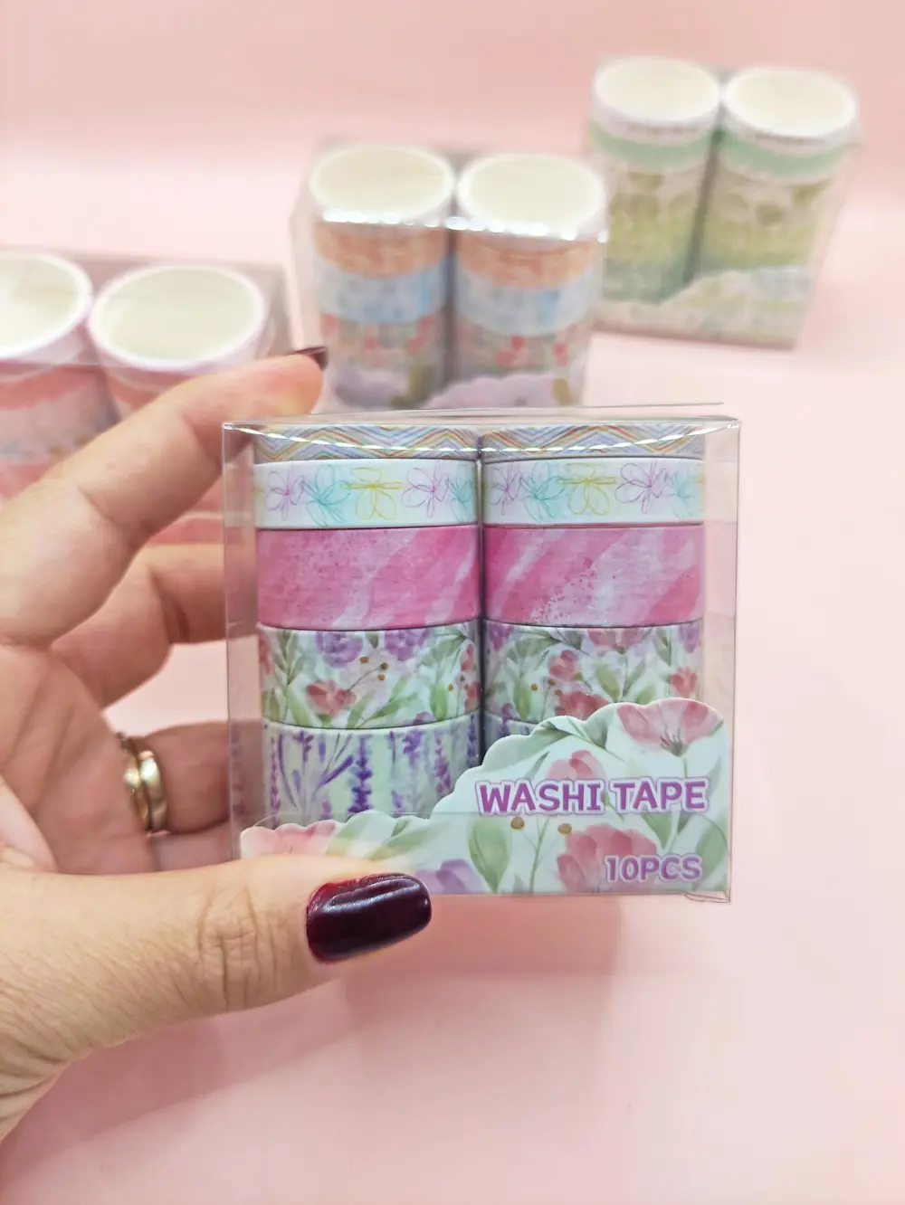 Vintage Washi Tape Bant Baskılı Yapışkanlı Maskeleme Kağıdı 45D D