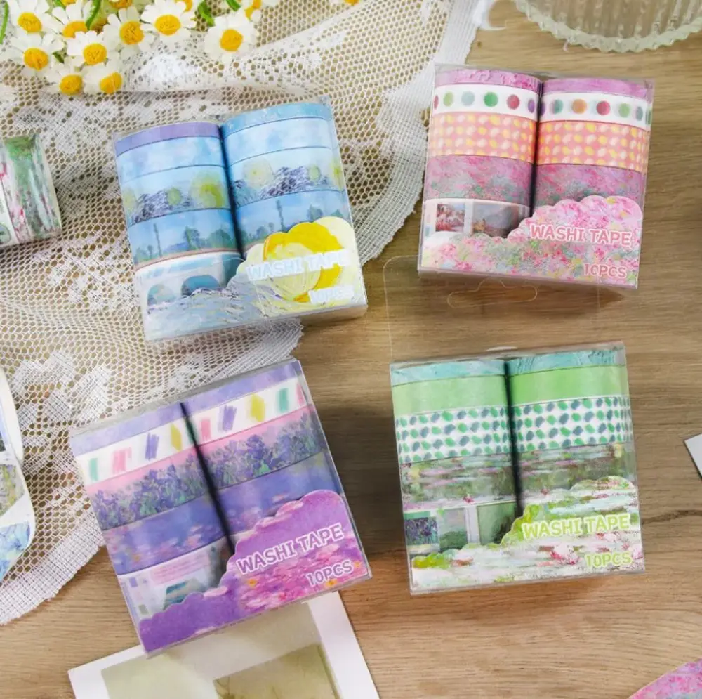 Vintage Washi Tape Bant Baskılı Yapışkanlı Maskeleme Kağıdı 45E D