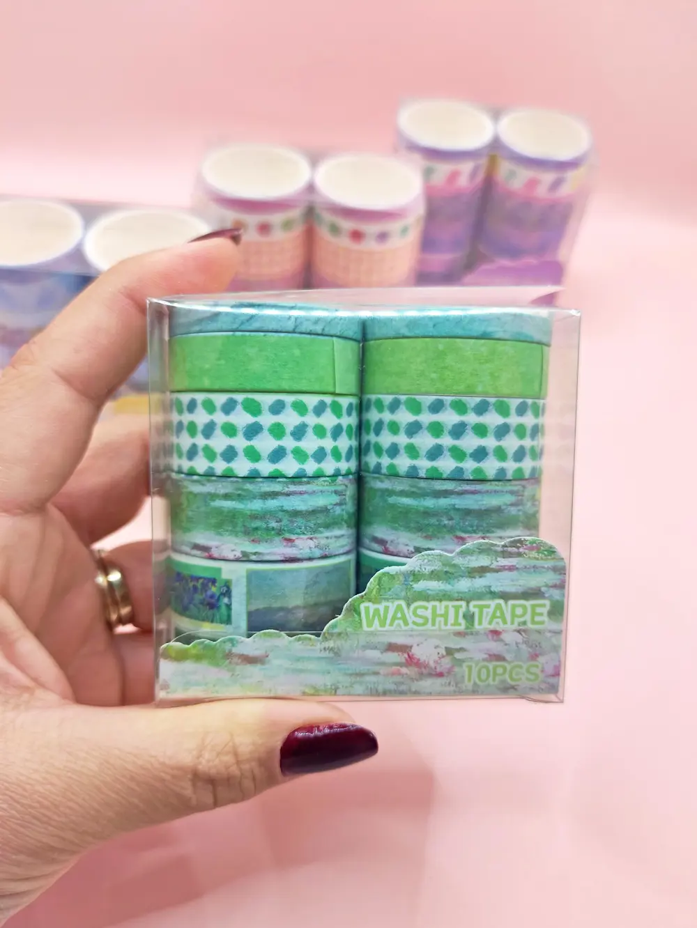 Vintage Washi Tape Bant Baskılı Yapışkanlı Maskeleme Kağıdı 45E D
