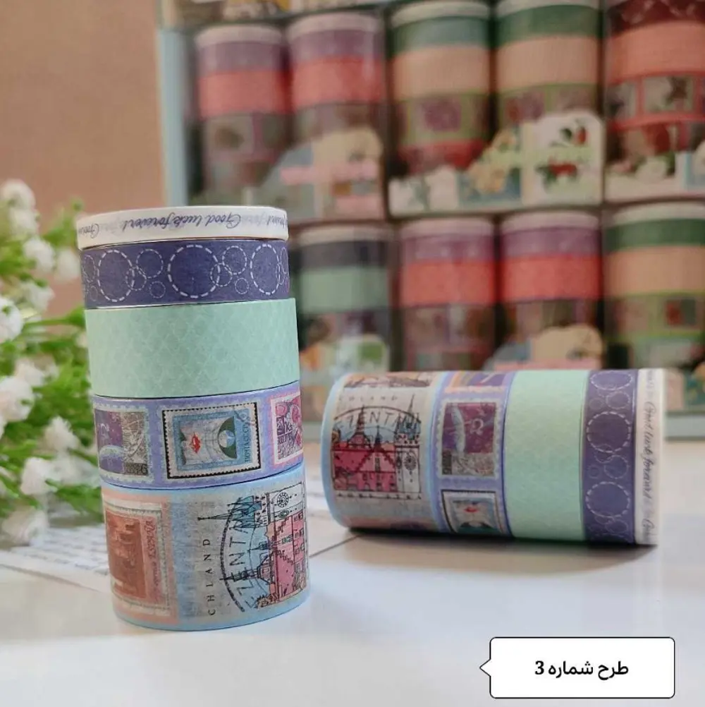 Vintage Washi Tape Bant Baskılı Yapışkanlı Maskeleme Kağıdı Desen