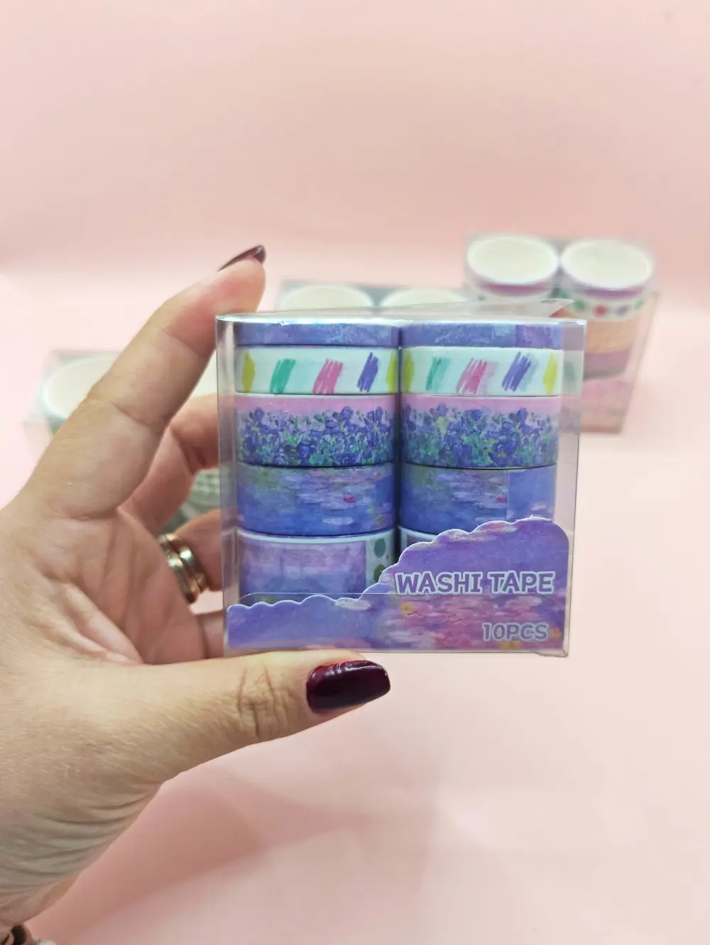 Vintage Washi Tape Bant Baskılı Yapışkanlı Maskeleme Kağıdı 45E D