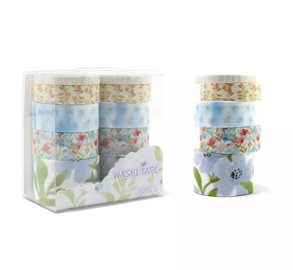 Vintage Washi Tape Bant Baskılı Yapışkanlı Maskeleme Kağıdı 45D D