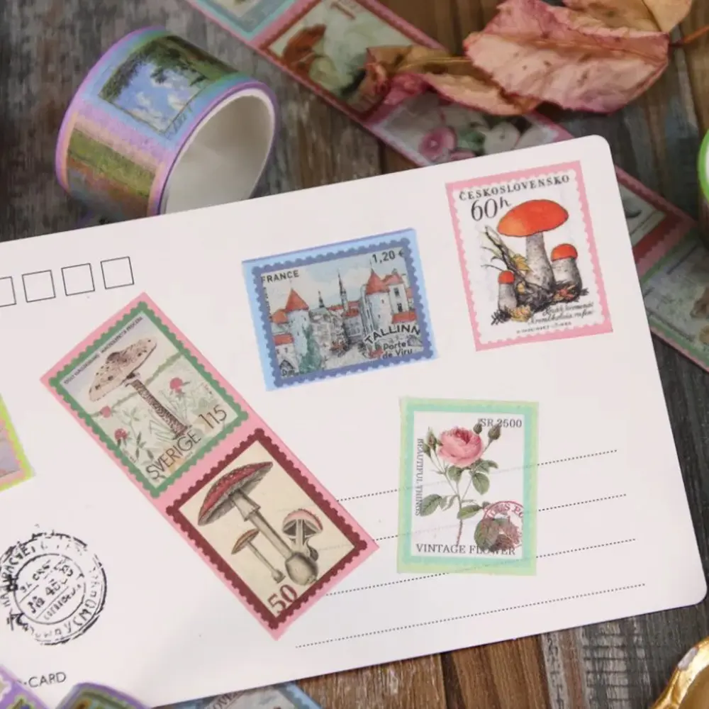 Vintage Washi Tape Bant Baskılı Yapışkanlı Maskeleme Kağıdı Desen