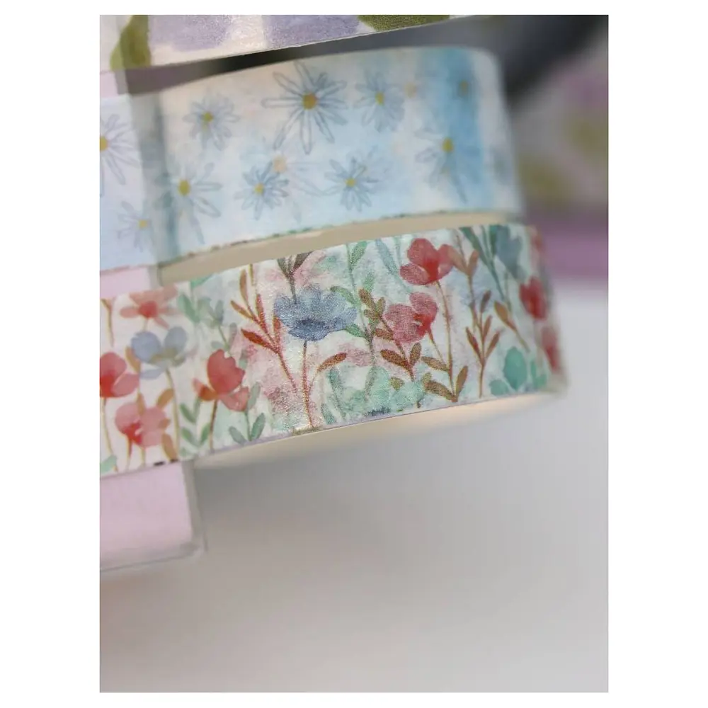 Vintage Washi Tape Bant Baskılı Yapışkanlı Maskeleme Kağıdı 45D D
