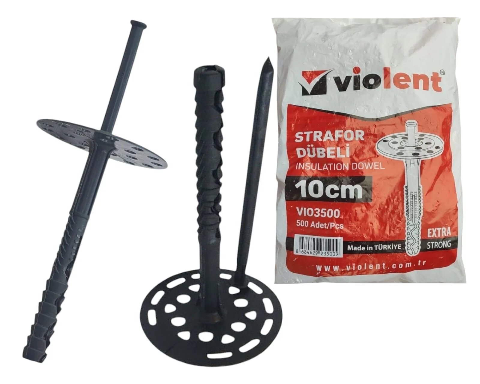 VIO3500   Violent 500lü Strafor Dübeli 10cm Fiyatı, Yorumları ve Özellikleri
